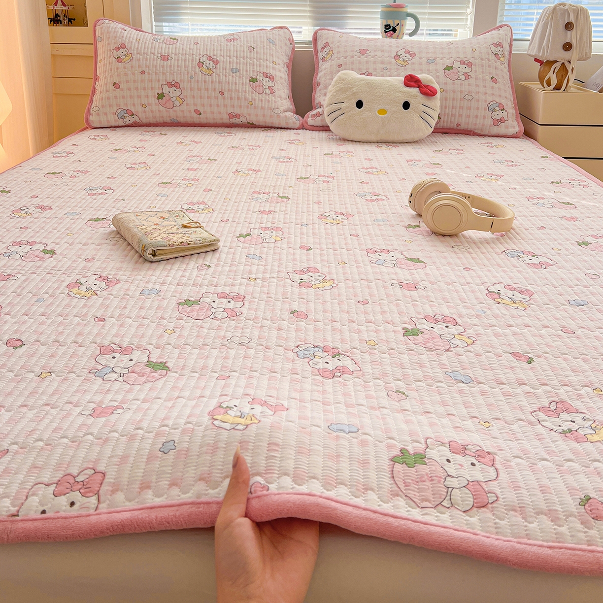 91家纺网 家纺一手货源 找家纺 （总）恒尚居 2026新款A类双层纱牛奶绒夹棉床垫