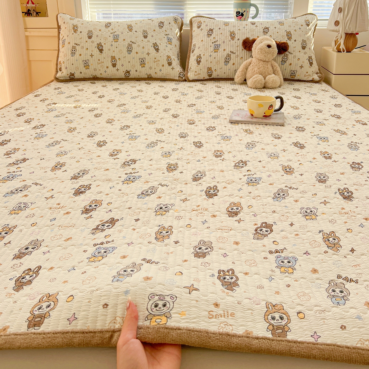 91家纺网 家纺一手货源 找家纺 （总）恒尚居 2026新款A类双层纱牛奶绒夹棉床垫