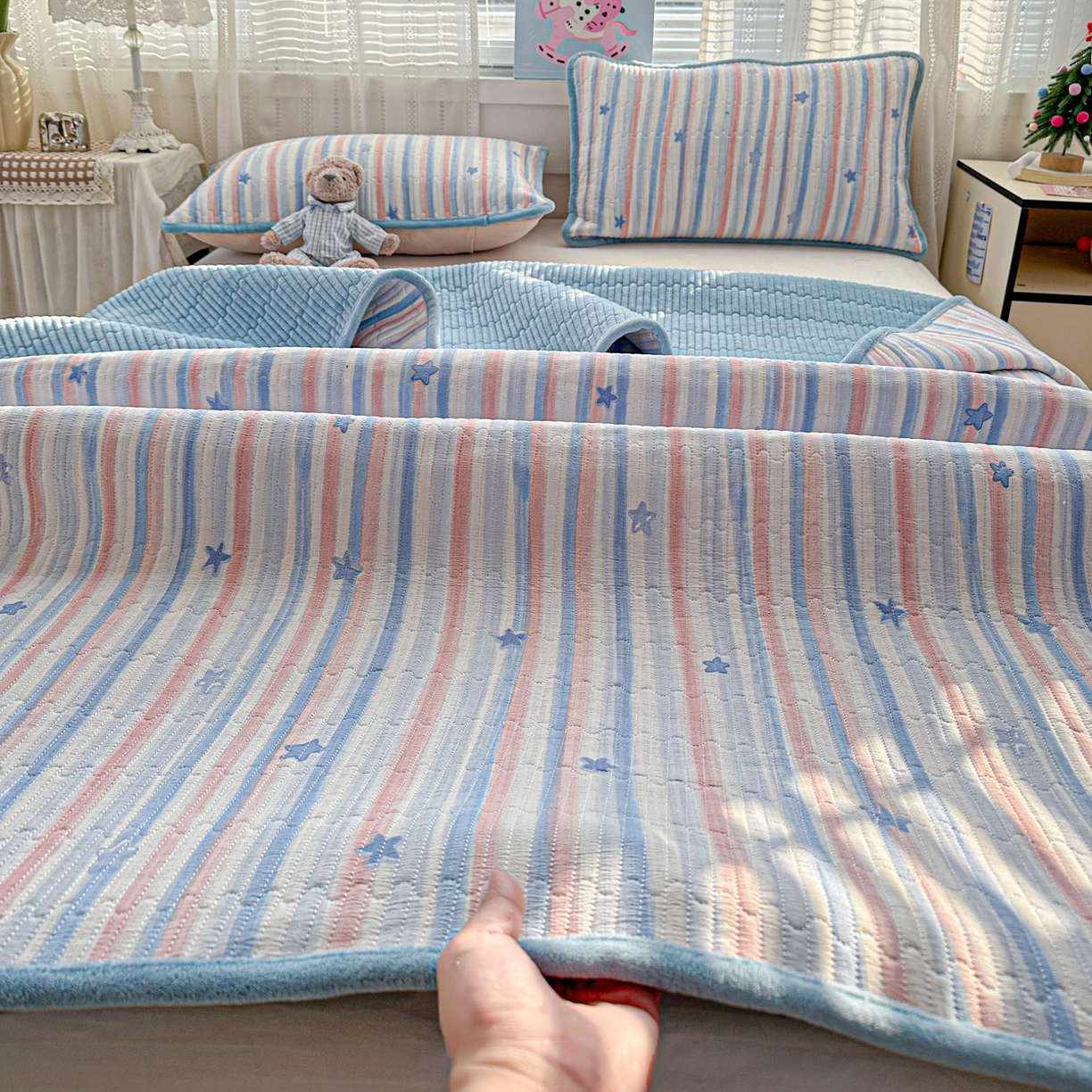 91家纺网 家纺一手货源 找家纺 （总）恒尚居 2026新款A类双层纱牛奶绒夹棉床垫