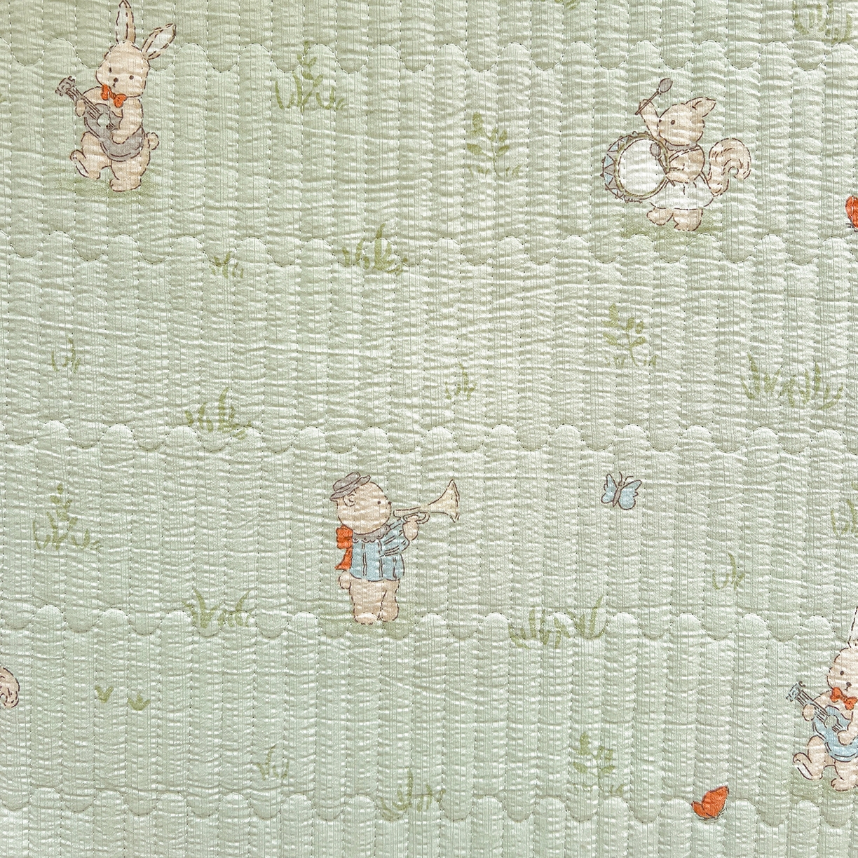 91家纺网 家纺一手货源 找家纺 恒尚居 2026新款A类双层纱牛奶绒夹棉床垫 兔子乐队