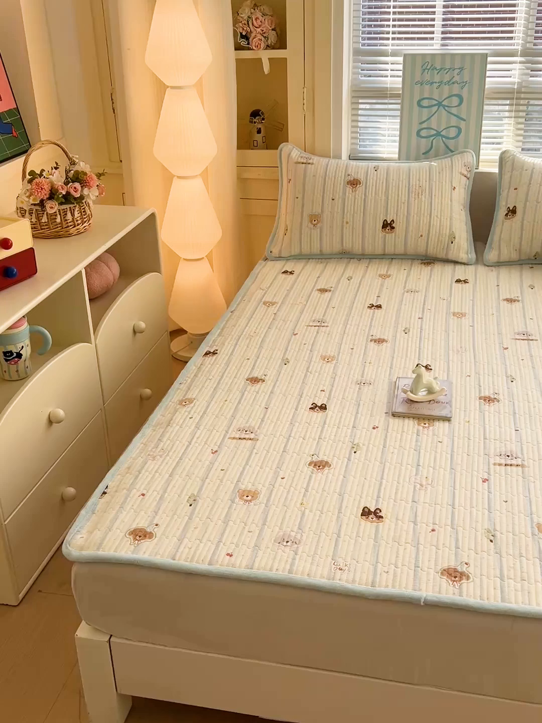 91家纺网 家纺一手货源 找家纺 恒尚居 2026新款A类双层纱牛奶绒夹棉床垫 汪汪队