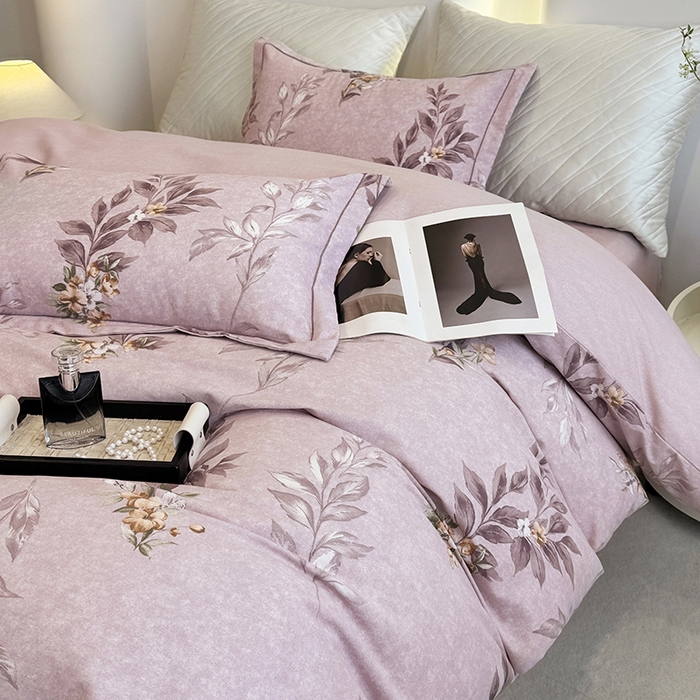 91家纺网 家纺一手货源 找家纺 遇安家纺 2026新款全棉活性印花四件套 漫花