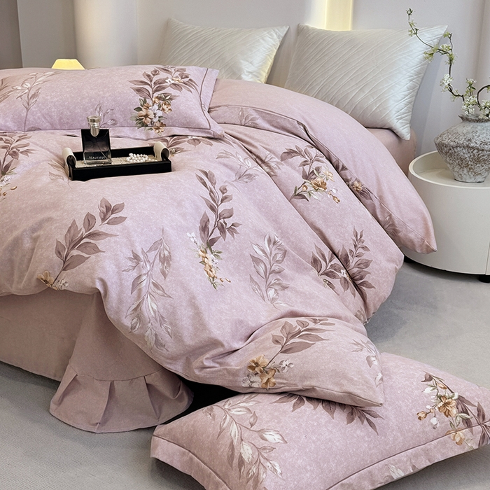 91家纺网 家纺一手货源 找家纺 遇安家纺 2026新款全棉活性印花四件套 漫花