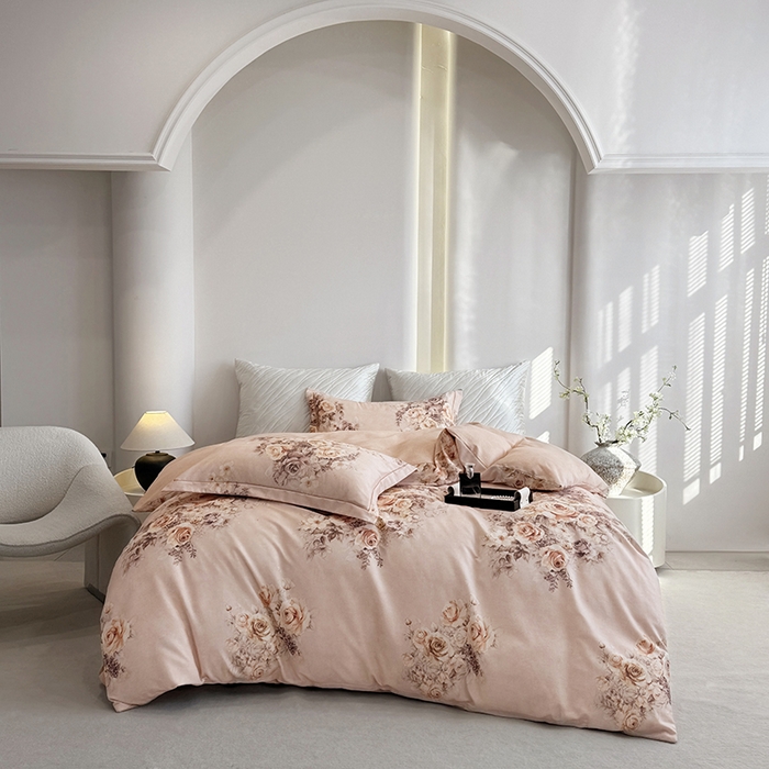 91家纺网 家纺一手货源 找家纺 遇安家纺 2026新款全棉活性印花四件套 芳华