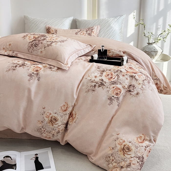 91家纺网 家纺一手货源 找家纺 遇安家纺 2026新款全棉活性印花四件套 芳华