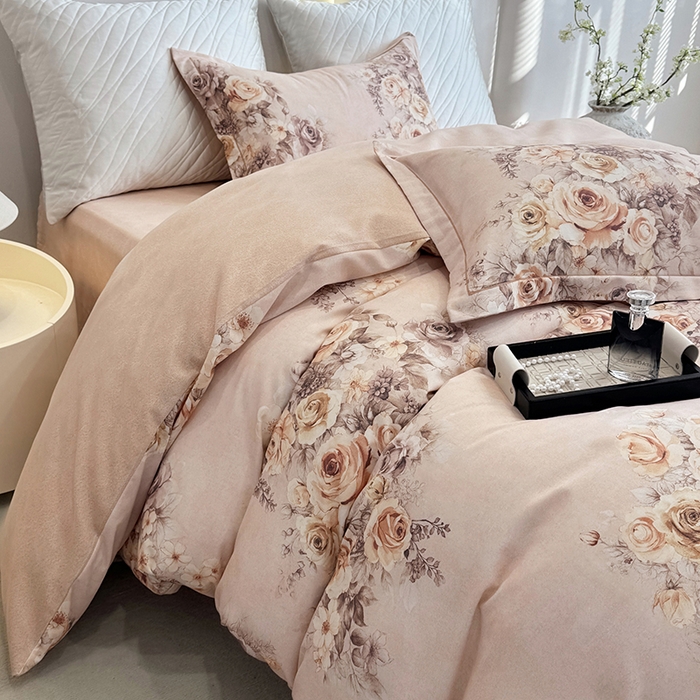 91家纺网 家纺一手货源 找家纺 遇安家纺 2026新款全棉活性印花四件套 芳华