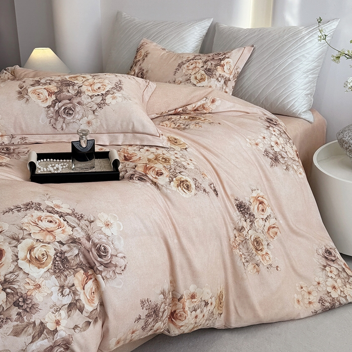 91家纺网 家纺一手货源 找家纺 遇安家纺 2026新款全棉活性印花四件套 芳华