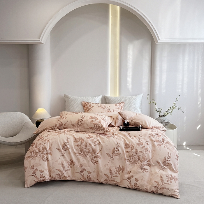 91家纺网 家纺一手货源 找家纺 遇安家纺 2026新款全棉活性印花四件套 烟雨