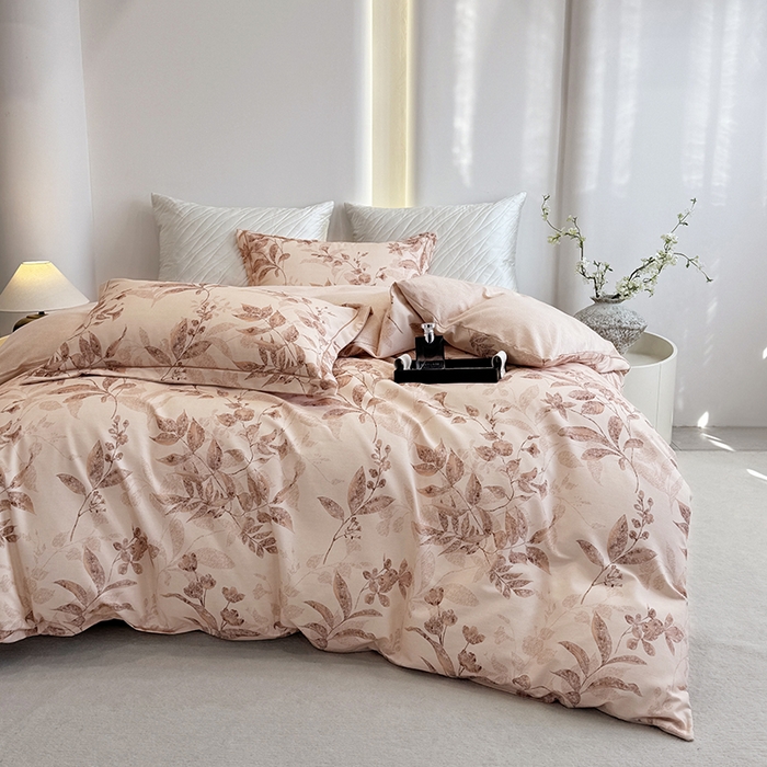 91家纺网 家纺一手货源 找家纺 遇安家纺 2026新款全棉活性印花四件套 烟雨