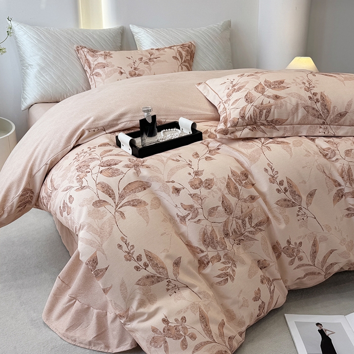 91家纺网 家纺一手货源 找家纺 遇安家纺 2026新款全棉活性印花四件套 烟雨