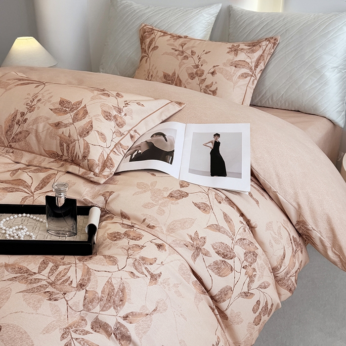 91家纺网 家纺一手货源 找家纺 遇安家纺 2026新款全棉活性印花四件套 烟雨