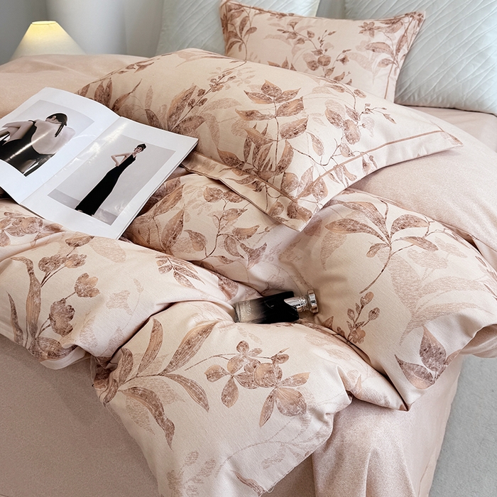 91家纺网 家纺一手货源 找家纺 遇安家纺 2026新款全棉活性印花四件套 烟雨