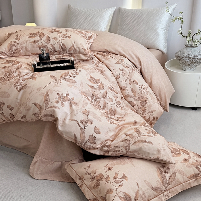 91家纺网 家纺一手货源 找家纺 遇安家纺 2026新款全棉活性印花四件套 烟雨