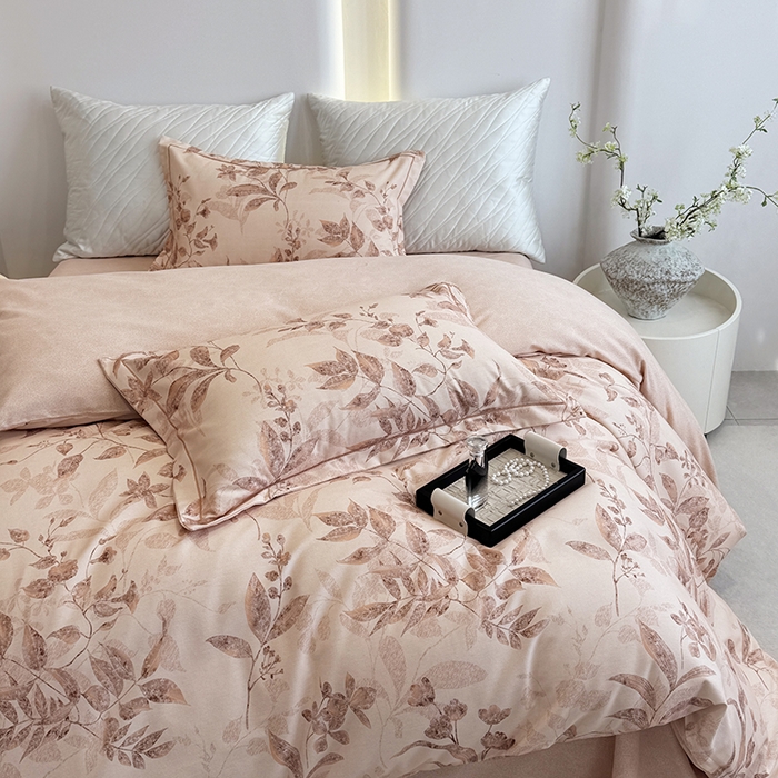 91家纺网 家纺一手货源 找家纺 遇安家纺 2026新款全棉活性印花四件套 烟雨