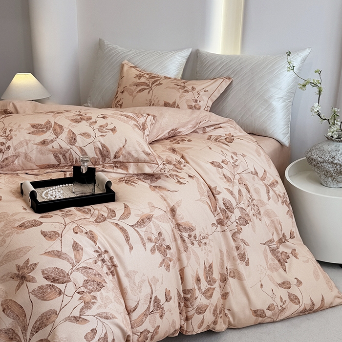 91家纺网 家纺一手货源 找家纺 遇安家纺 2026新款全棉活性印花四件套 烟雨