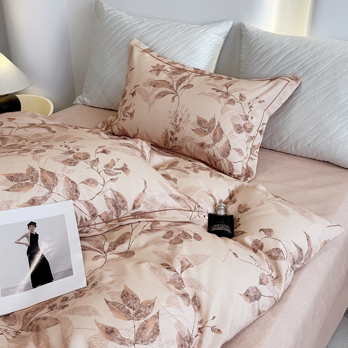 91家纺网 家纺一手货源 找家纺 遇安家纺 2026新款全棉活性印花四件套 烟雨