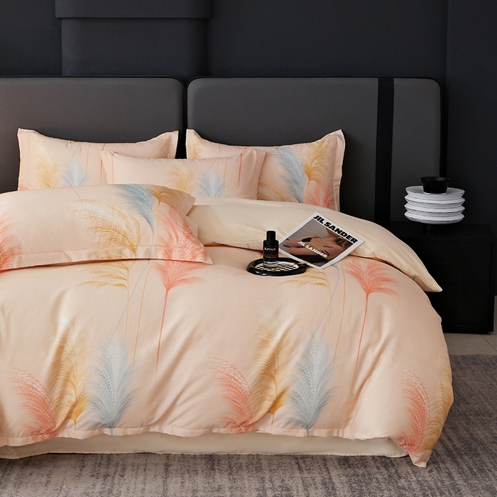 91家纺网 家纺一手货源 找家纺 遇安家纺 2026新款全棉活性印花四件套 铃兰