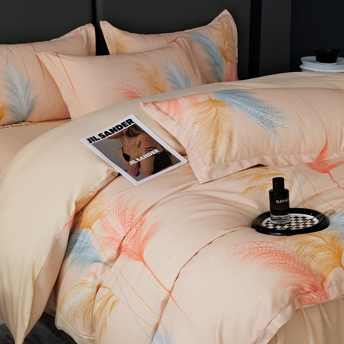 91家纺网 家纺一手货源 找家纺 遇安家纺 2026新款全棉活性印花四件套 铃兰