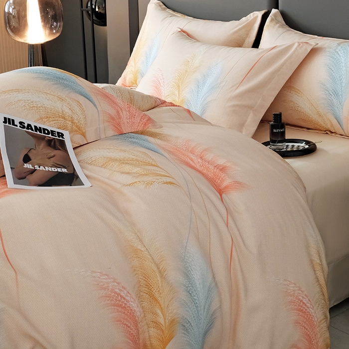 91家纺网 家纺一手货源 找家纺 遇安家纺 2026新款全棉活性印花四件套 铃兰