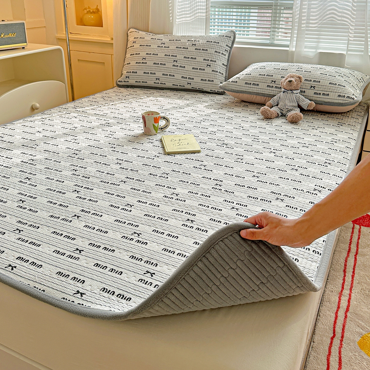 91家纺网 家纺一手货源 找家纺 （总）恒尚居 2026新款双层纱牛奶绒床垫床褥子云感夹棉床单软床垫-秋冬款-链接二