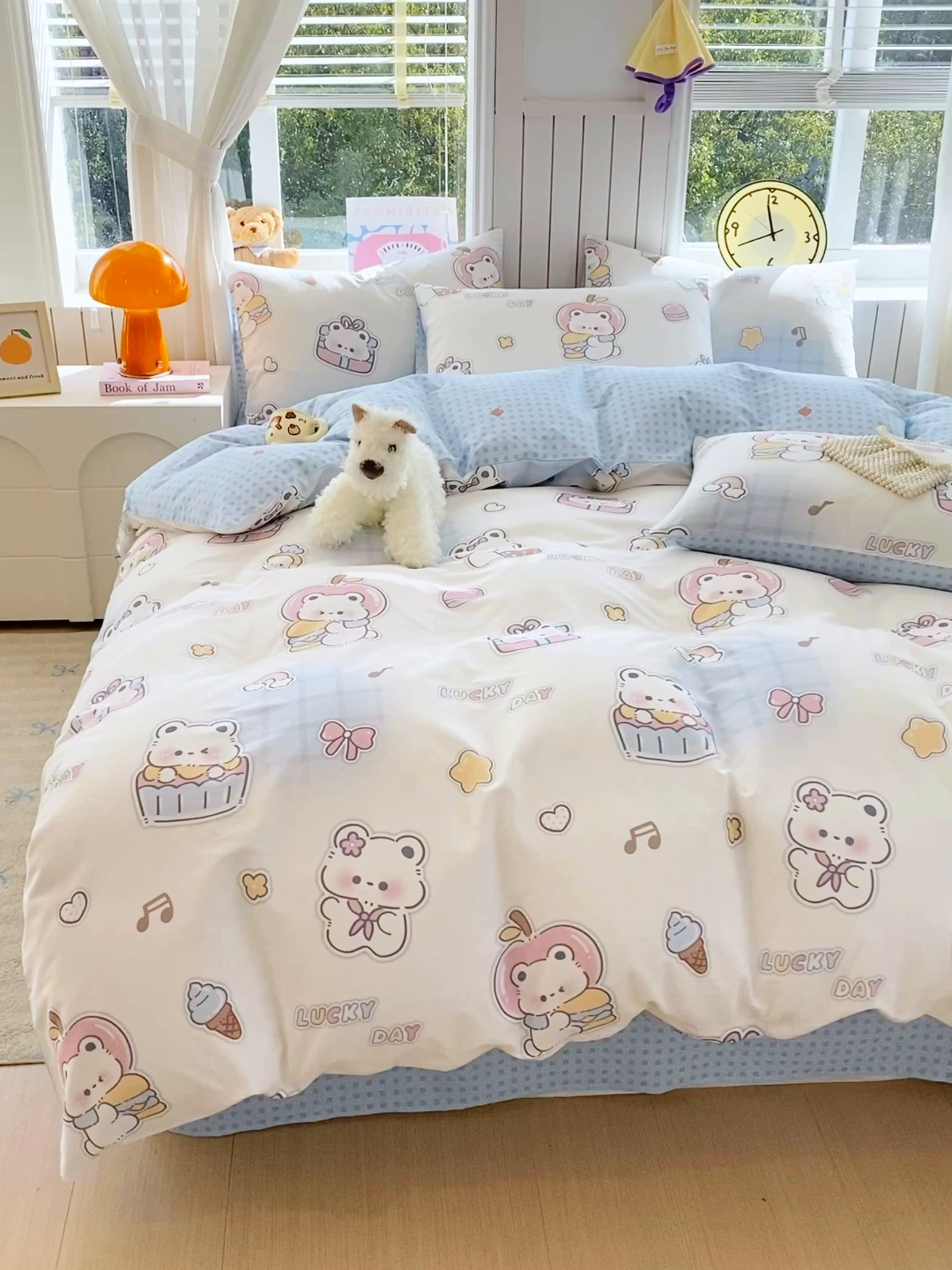 91家纺网 家纺一手货源 找家纺 小懒猪 2026新款全棉印花卡通系列四件套（提供买家秀） 元气熊仔