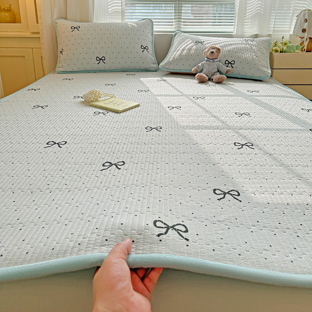 91家纺网 家纺一手货源 找家纺 （总）恒尚居 2026新款双层纱牛奶绒床垫床褥子云感夹棉床单软床垫-秋冬款-链接二