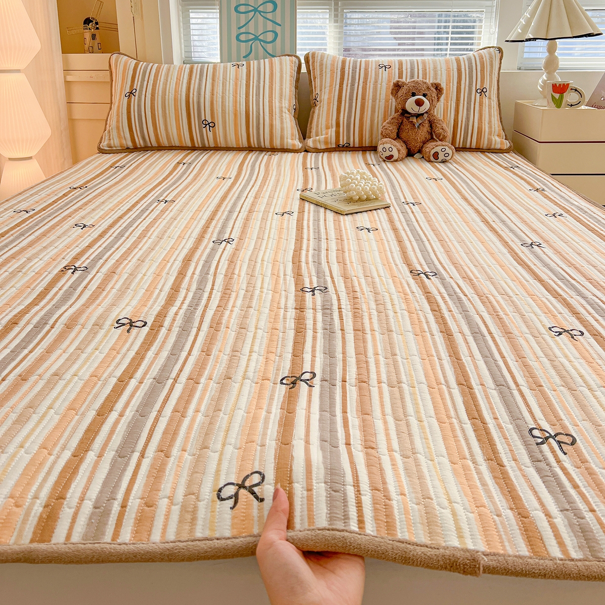 91家纺网 家纺一手货源 找家纺 （总）恒尚居 2026新款双层纱牛奶绒床垫床褥子云感夹棉床单软床垫-秋冬款-链接二