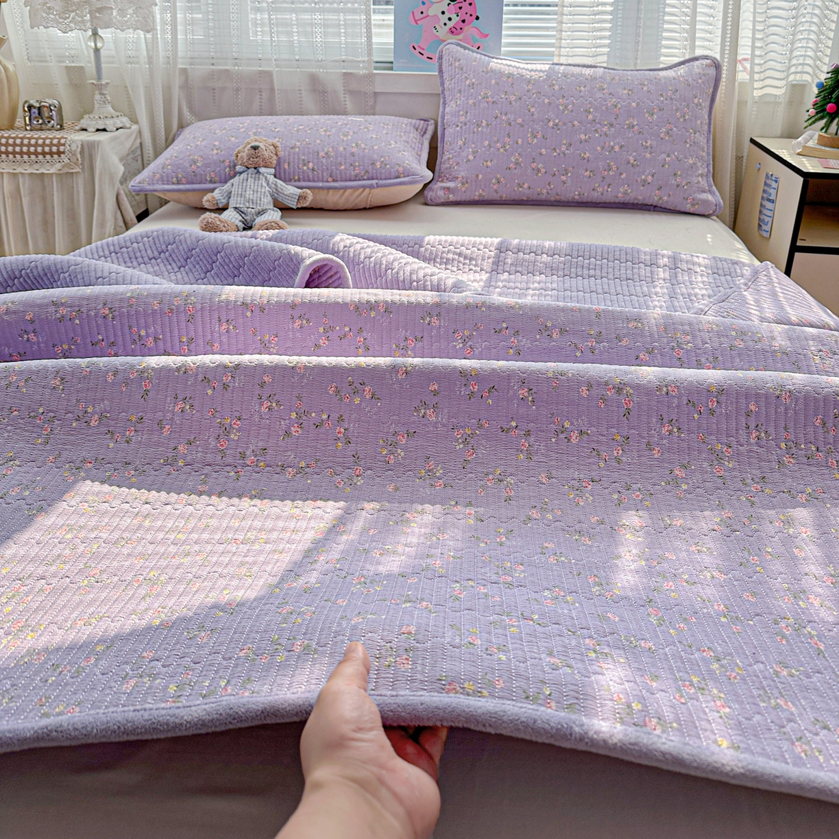 91家纺网 家纺一手货源 找家纺 （总）恒尚居 2026新款双层纱牛奶绒床垫床褥子云感夹棉床单软床垫-秋冬款-链接二