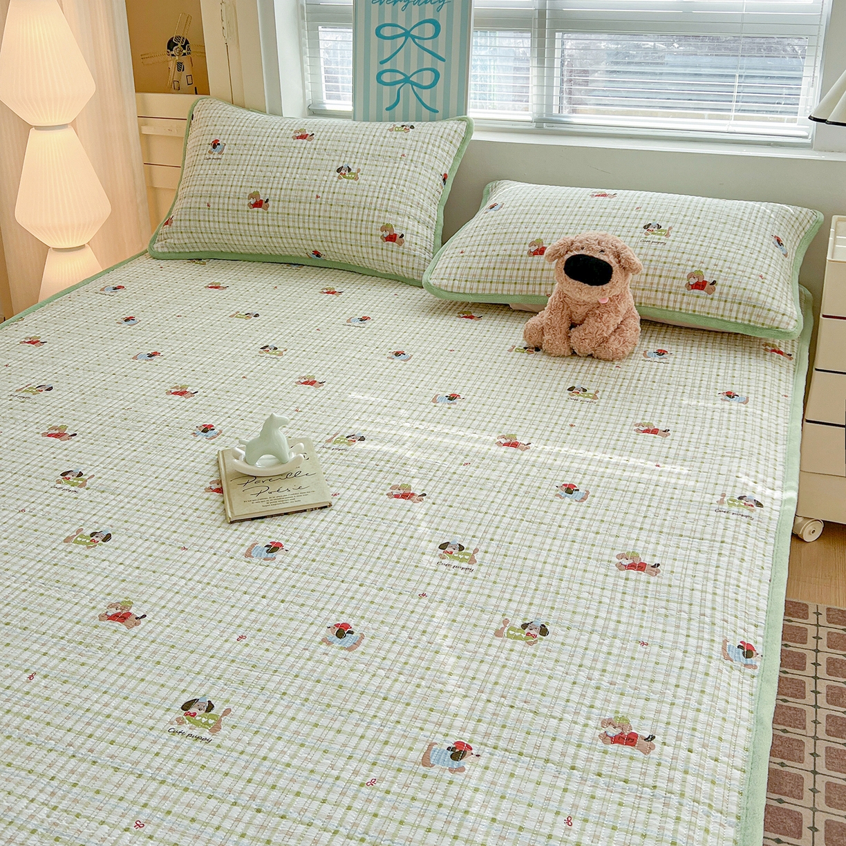 91家纺网 家纺一手货源 找家纺 恒尚居 2026新款双层纱牛奶绒床垫床褥子云感夹棉床单软床垫-秋冬款-链接二 大笨狗