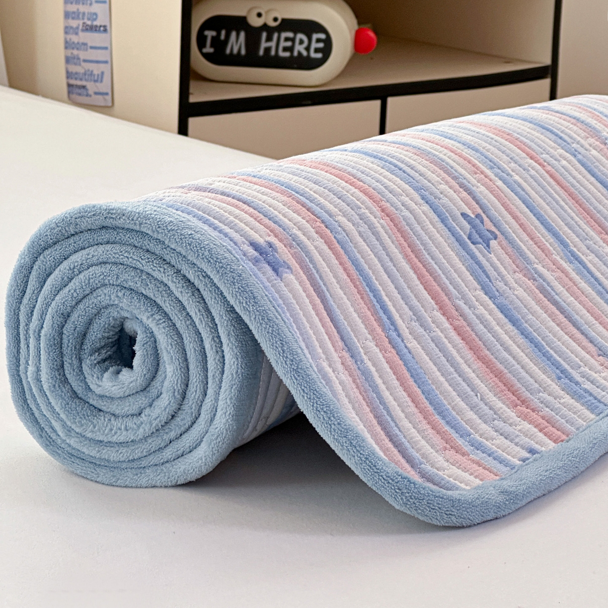 91家纺网 家纺一手货源 找家纺 恒尚居 2026新款双层纱牛奶绒床垫床褥子云感夹棉床单软床垫-秋冬款-链接二 满天星