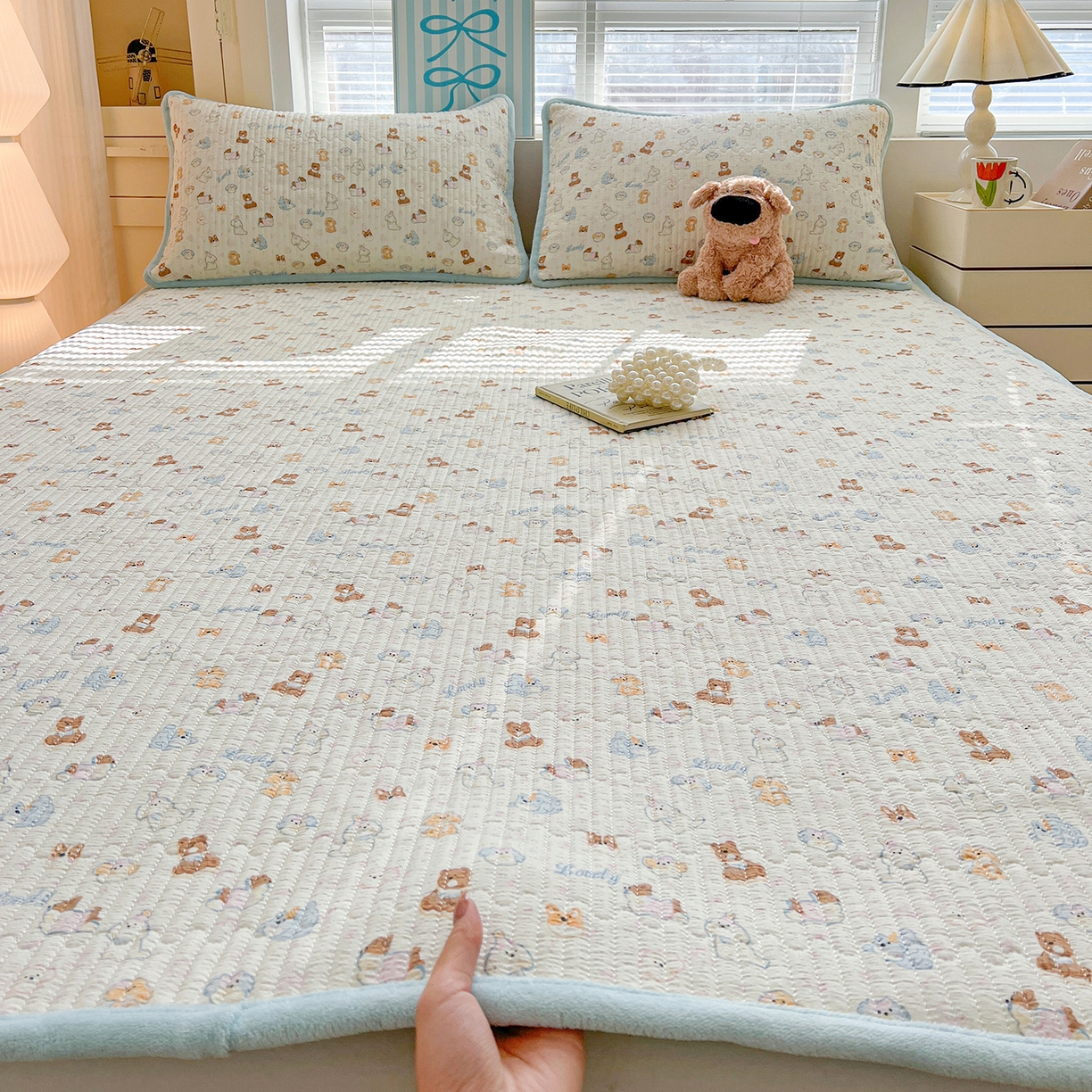 恒尚居 2026新款双层纱牛奶绒床垫床褥子云感夹棉床单软床垫-秋冬款-链接二 萌宠乐园