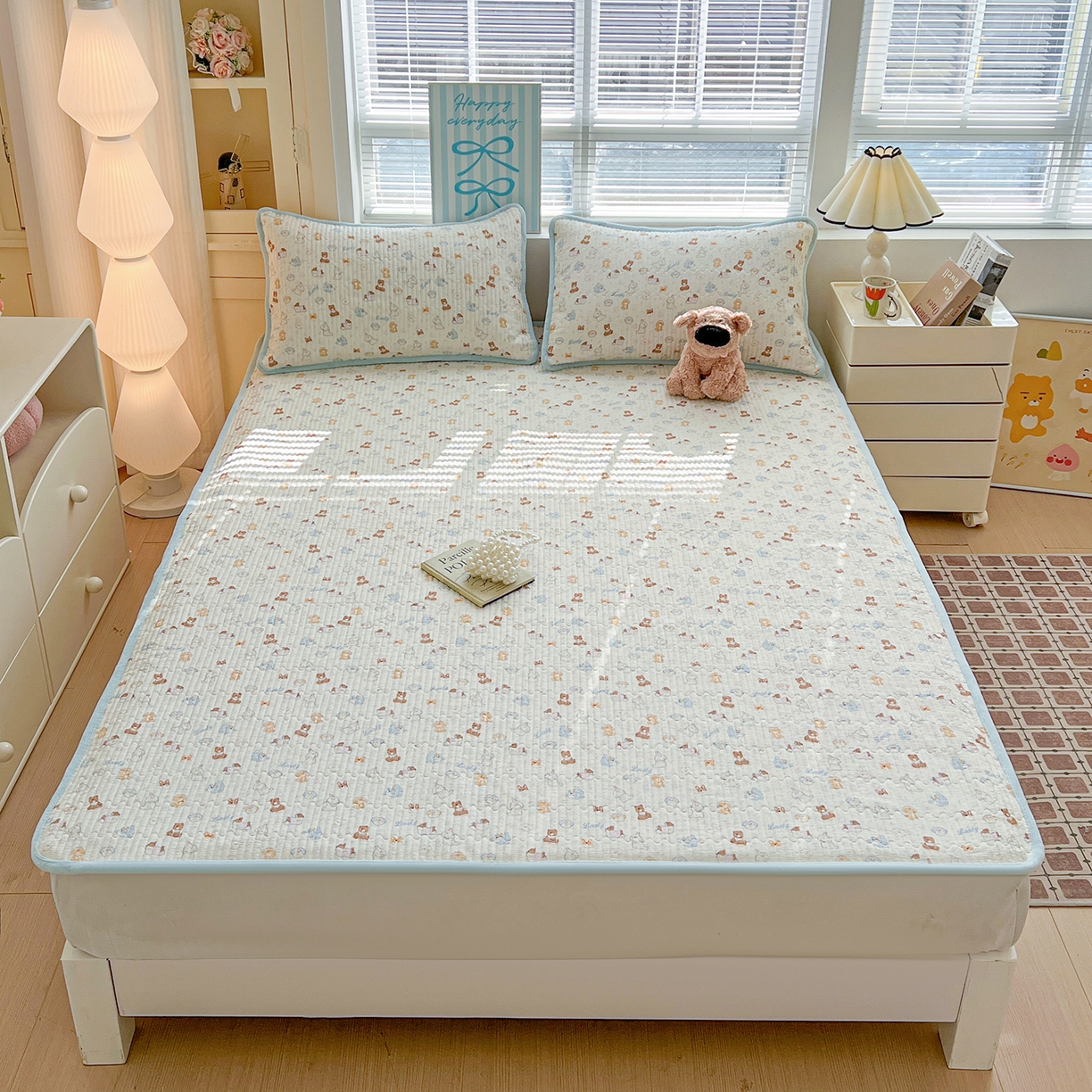 91家纺网 家纺一手货源 找家纺 恒尚居 2026新款双层纱牛奶绒床垫床褥子云感夹棉床单软床垫-秋冬款-链接二 萌宠乐园