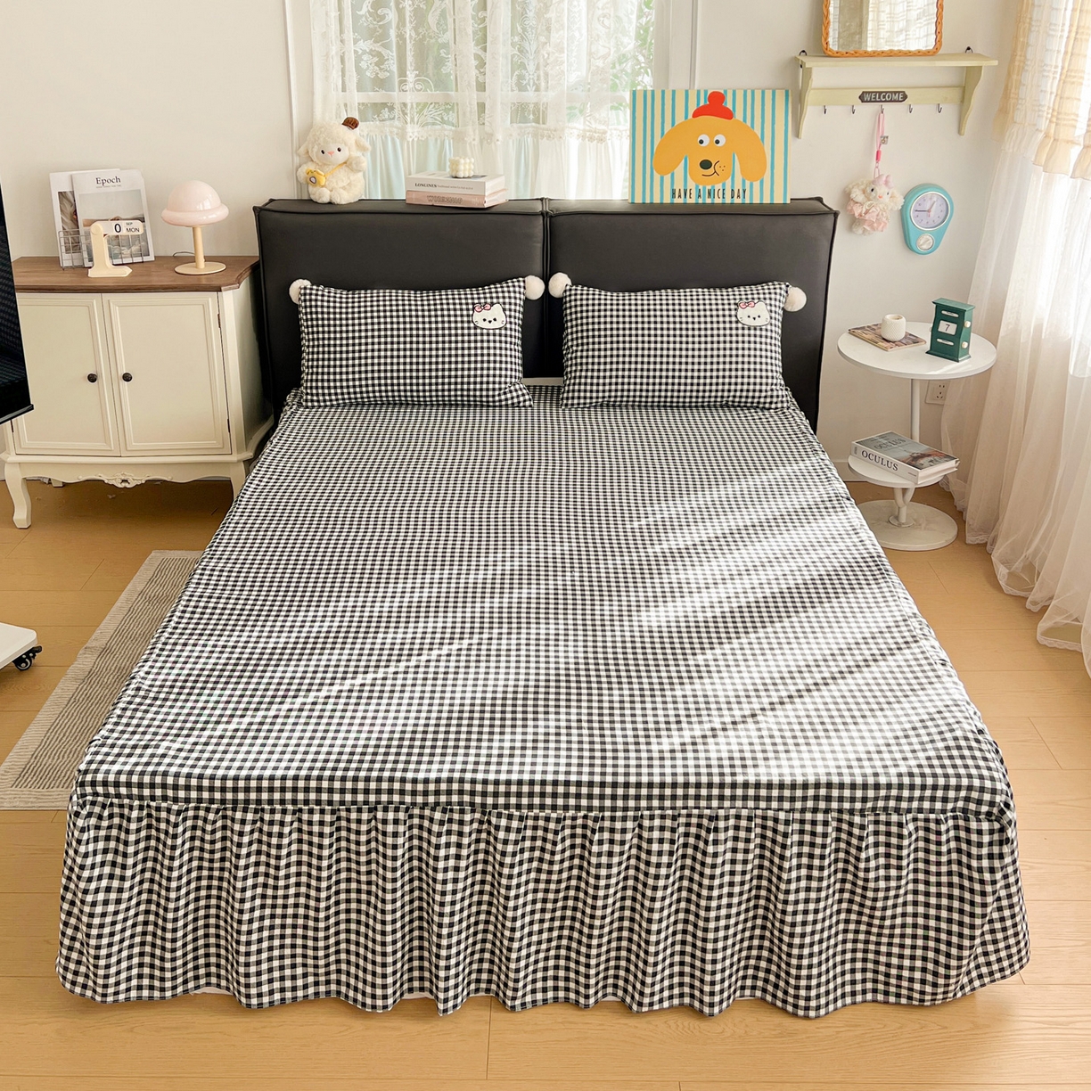 91家纺网 家纺一手货源 找家纺 （总）富米莱单品馆 2026新款水洗棉波点毛巾绣黑格球球款单品