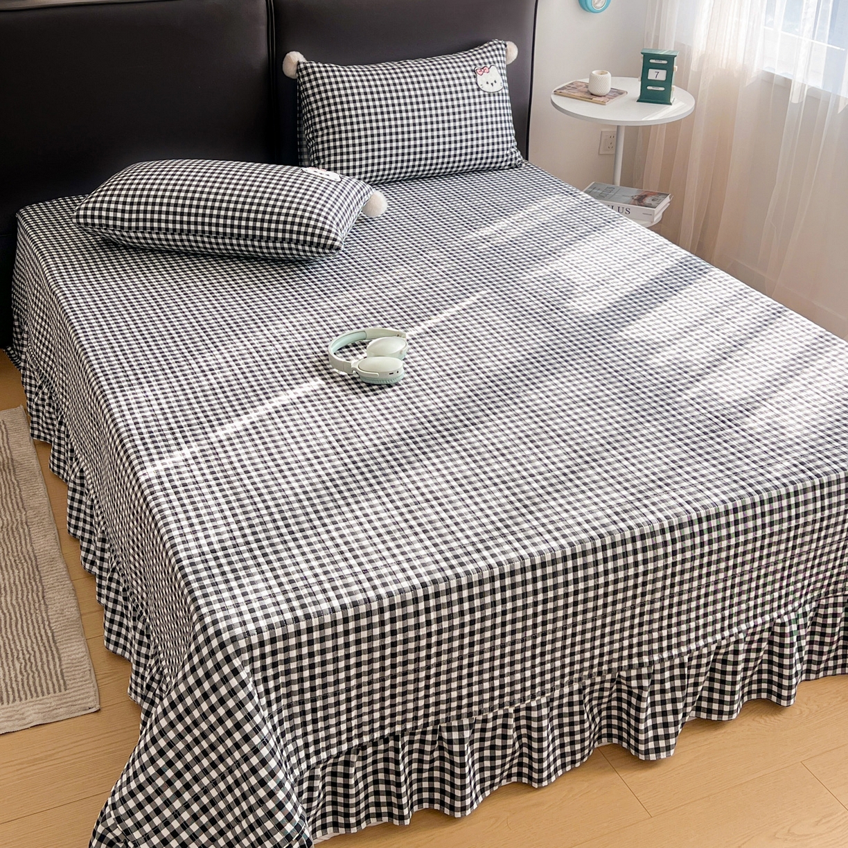 91家纺网 家纺一手货源 找家纺 （总）富米莱单品馆 2026新款水洗棉波点毛巾绣黑格球球款单品