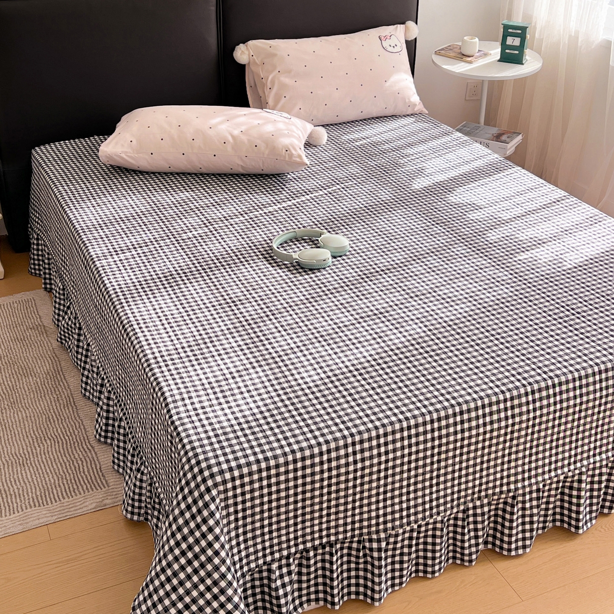 91家纺网 家纺一手货源 找家纺 （总）富米莱单品馆 2026新款水洗棉波点毛巾绣黑格球球款单品