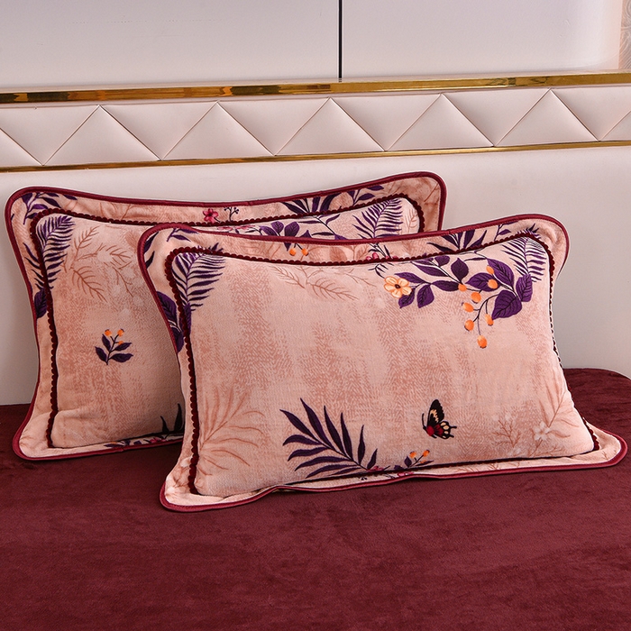 91家纺网 家纺一手货源 找家纺 赫本 2025新品8斤爆品牛奶绒四件套床裙款金雕绒法莱绒四套件  海棠花