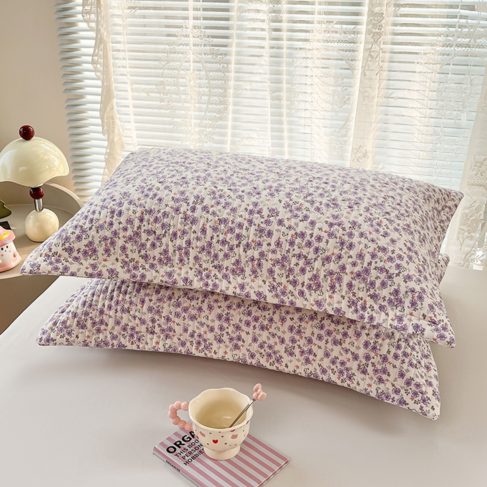 91家纺网 家纺一手货源 找家纺 圣比熊 2025新款A类云朵棉夹棉枕套宿舍单人一只装枕芯内胆套-单人枕套 紫韵星野（压线夹棉）