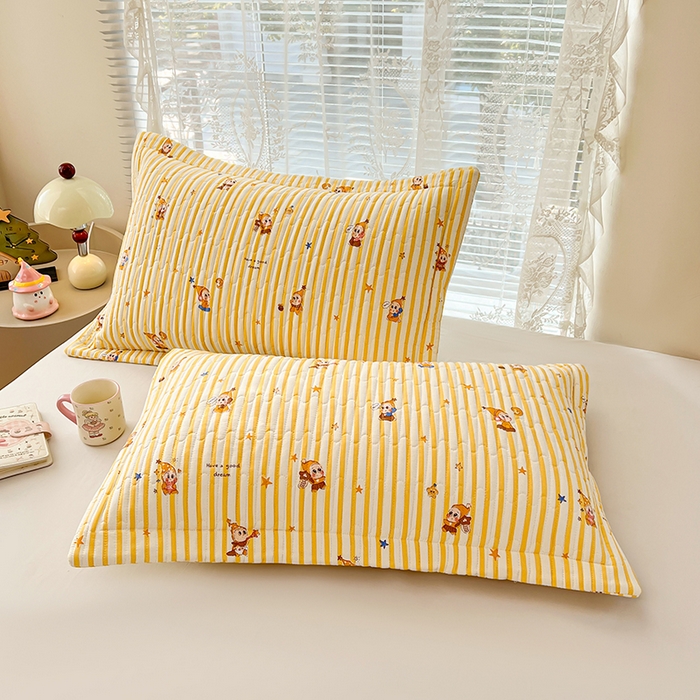 91家纺网 家纺一手货源 找家纺 梦舒羽 2025新款A类云朵棉夹棉枕套宿舍单人一只装枕芯内胆套-单人枕套 小星愿（压线夹棉）