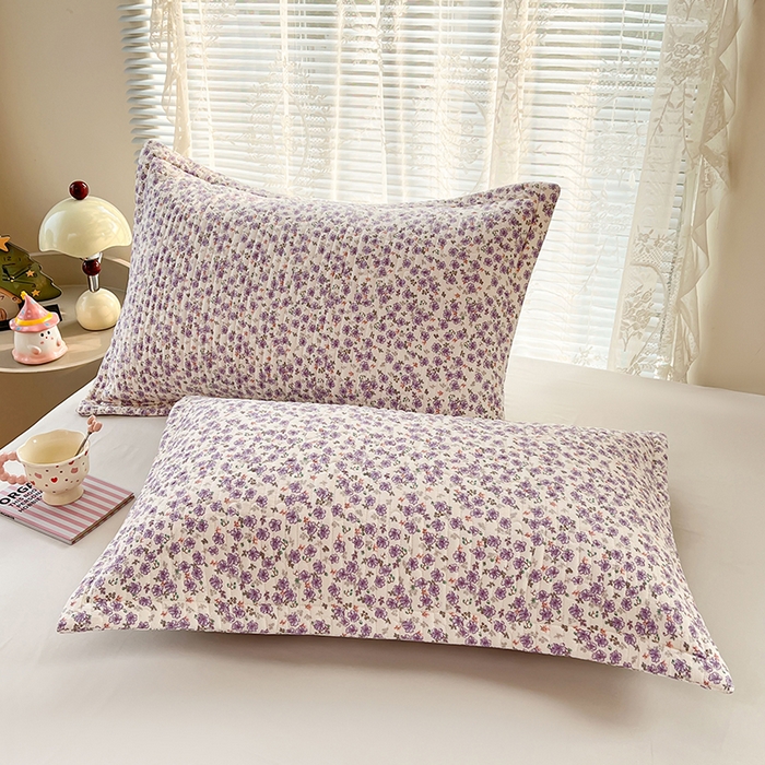 圣比熊 2025新款A类云朵棉夹棉枕套宿舍单人一只装枕芯内胆套-单人枕套 紫韵星野（压线夹棉）