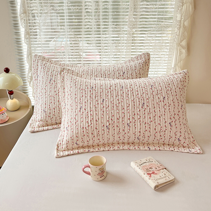 91家纺网 家纺一手货源 找家纺 圣比熊 2025新款A类云朵棉夹棉枕套宿舍单人一只装枕芯内胆套-单人枕套 花漾甜心（压线夹棉）