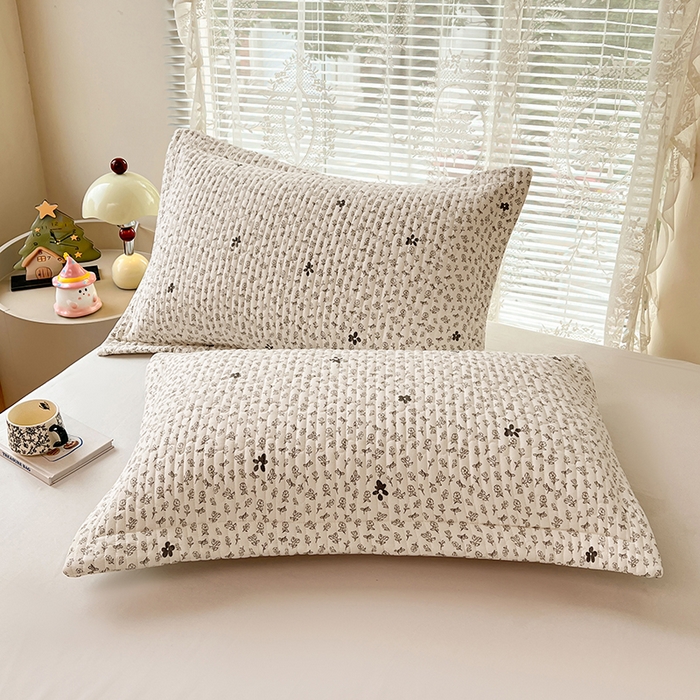 圣比熊 2025新款A类云朵棉夹棉枕套宿舍单人一只装枕芯内胆套-单人枕套 花无意（压线夹棉）