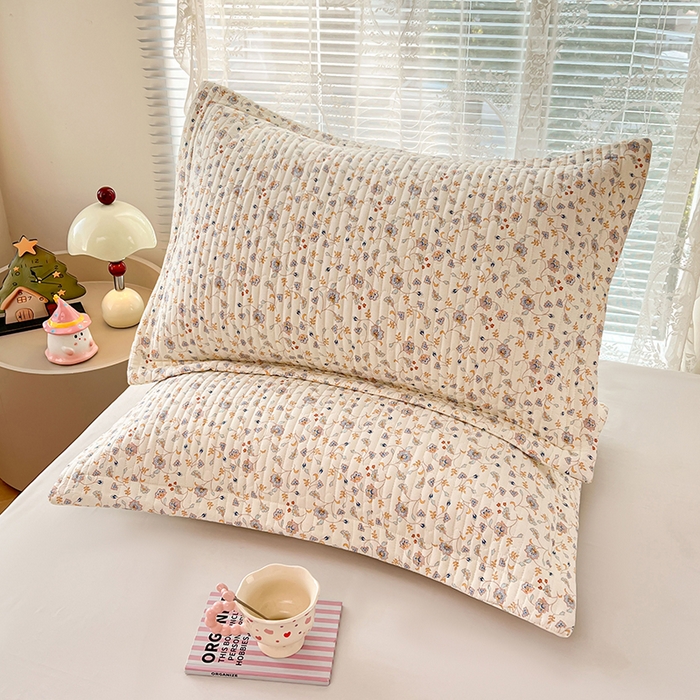91家纺网 家纺一手货源 找家纺 圣比熊 2025新款A类云朵棉夹棉枕套宿舍单人一只装枕芯内胆套-单人枕套 花蔓清风（压线夹棉）