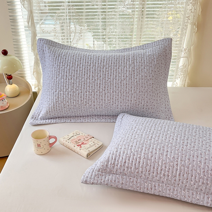 91家纺网 家纺一手货源 找家纺 圣比熊 2025新款A类云朵棉夹棉枕套宿舍单人一只装枕芯内胆套-单人枕套 满天星-蓝（压线夹棉）