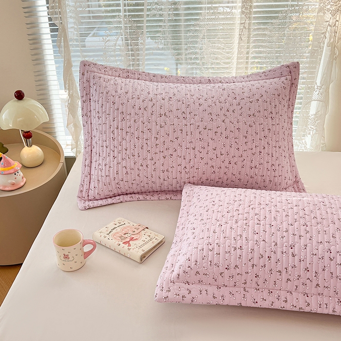 91家纺网 家纺一手货源 找家纺 圣比熊 2025新款A类云朵棉夹棉枕套宿舍单人一只装枕芯内胆套-单人枕套 爱丽丝-粉（压线夹棉）