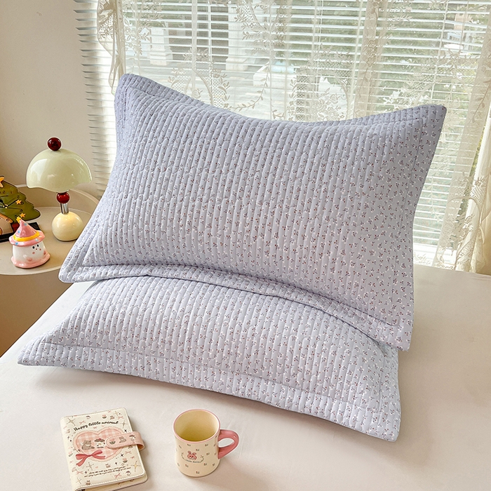 91家纺网 家纺一手货源 找家纺 圣比熊 2025新款A类云朵棉夹棉枕套宿舍单人一只装枕芯内胆套-单人枕套 满天星-蓝（压线夹棉）