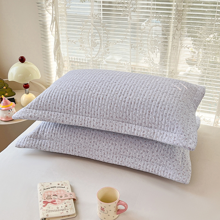 91家纺网 家纺一手货源 找家纺 圣比熊 2025新款A类云朵棉夹棉枕套宿舍单人一只装枕芯内胆套-单人枕套 满天星-蓝（压线夹棉）