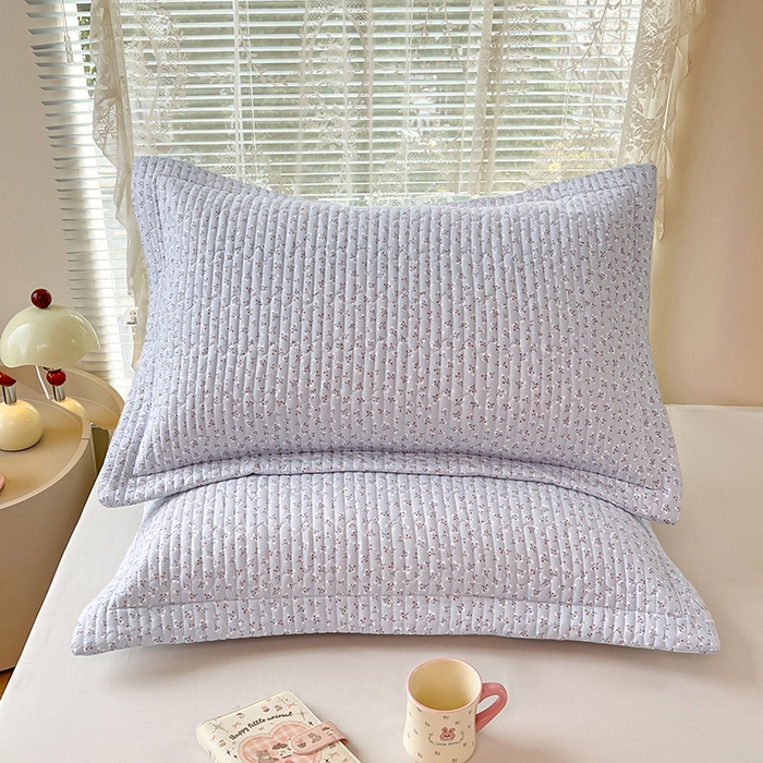 91家纺网 家纺一手货源 找家纺 圣比熊 2025新款A类云朵棉夹棉枕套宿舍单人一只装枕芯内胆套-单人枕套 满天星-蓝（压线夹棉）