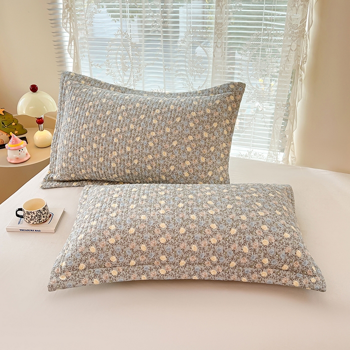 梦舒羽 2025新款A类云朵棉夹棉枕套宿舍单人一只装枕芯内胆套-单人枕套 海棠花开（压线夹棉）