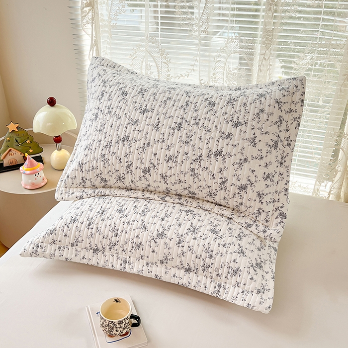 91家纺网 家纺一手货源 找家纺 梦舒羽 2025新款A类云朵棉夹棉枕套宿舍单人一只装枕芯内胆套-单人枕套 兰亭序-灰（压线夹棉）