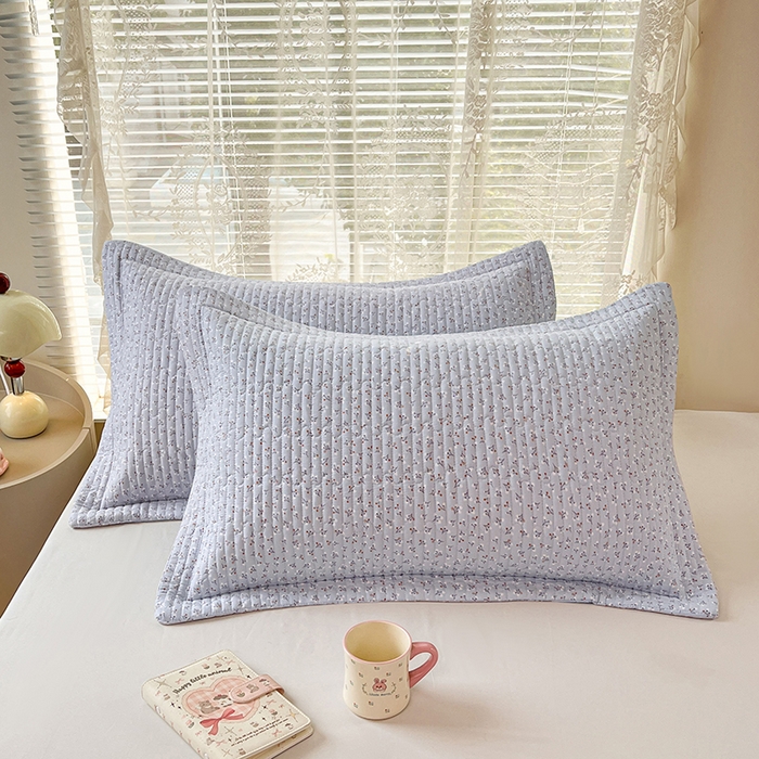 91家纺网 家纺一手货源 找家纺 梦舒羽 2025新款A类云朵棉夹棉枕套宿舍单人一只装枕芯内胆套-单人枕套 满天星-蓝（压线夹棉）